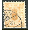 Island Tjenstemærker 3 Aur. tk. 14x13½. AFA nr. 3 **  stemplet st.