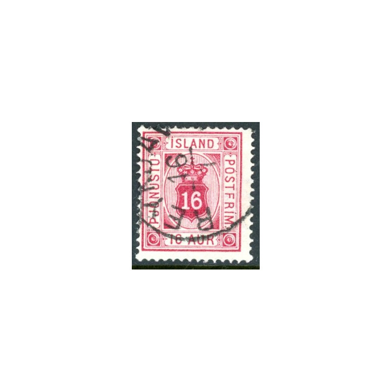 Island Tjenstemærker 16 Aur. tk. 14x13½. AFA nr. 6 **  stemplet st.