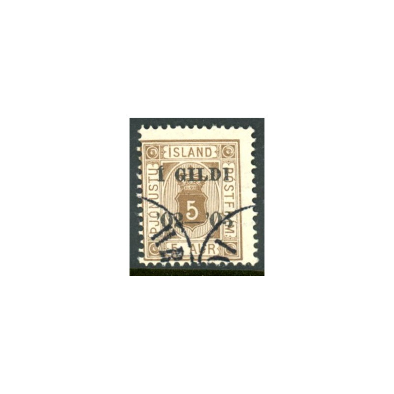 Island Tjenstemærker 5 Aur. AFA nr. 12B tk. 12 3/4 **   stemplet st.