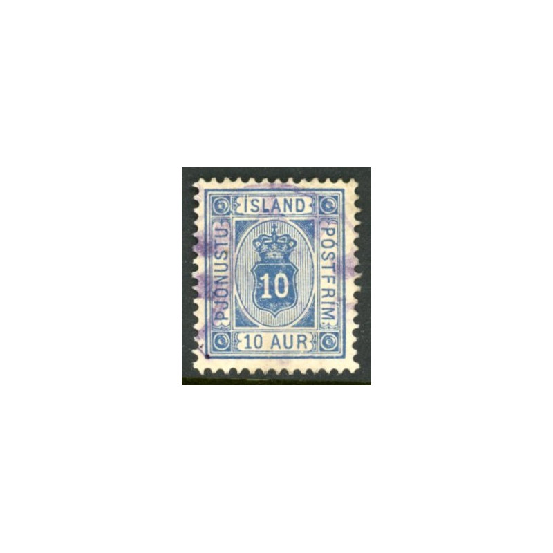 Island Tjenstemærker 10 Aur. tk. 12 3/4. AFA nr. 5B **  stemplet st.