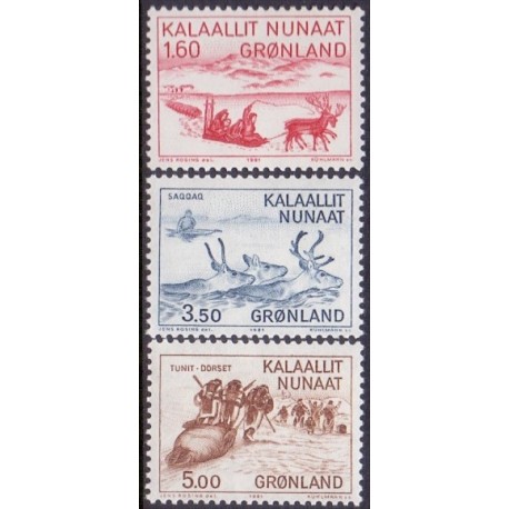 1981. Kreutzmann, og Saqqaq og Tunit-Dorset kulturen AFA nr. 128, 131-32 postfrisk