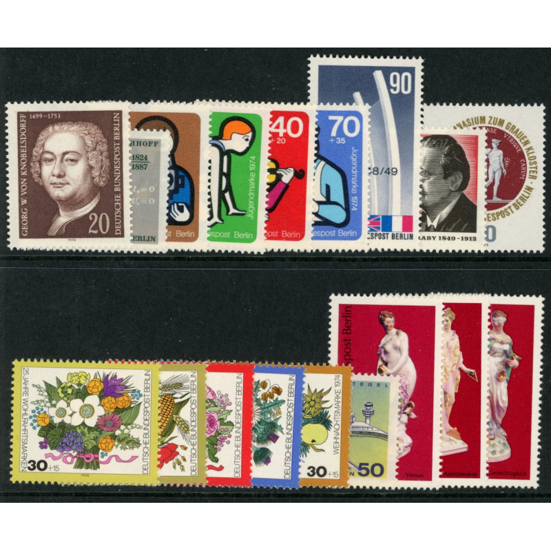 Berlin. 1974. Komplet årgang. AFA nr. 462-479 **   (o)