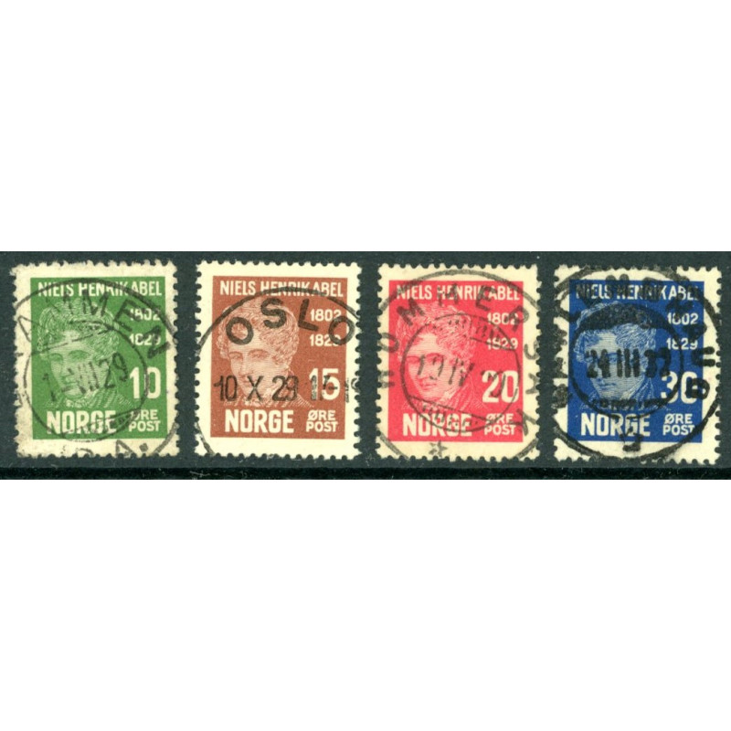 Norge. 1929. N.H. Abels død 10-30 øre. AFA nr. 148-51 st. (4)