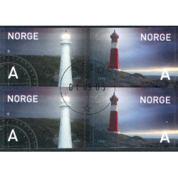 Norge. 2005.  Fyrtårne i 4-blok, AFA nr. 1536Co-37Cn ** stemplet postfrisk FDC