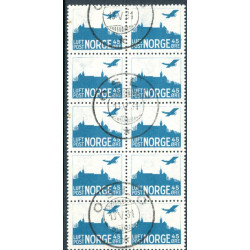 Norge. 1927. Luftpost, Tp I. 10-blok. AFA nr. 127a **                                          st. stemplet postfrisk