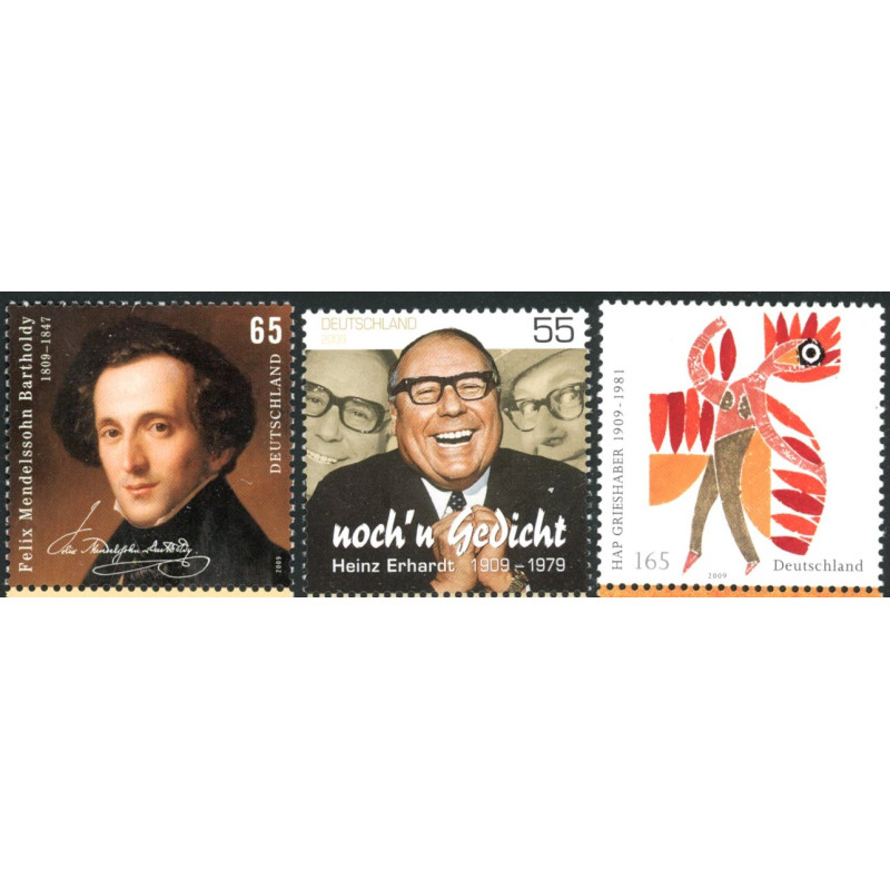 Tyskland. 2009. Mendelssohn, Erhardts og Grieshaber AFA nr. 3601-03 **                         (o)