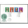 Ungarn/Hungary 1975. Frimærkets dag  stribe UTAKKET AFA nr 2984-87U **