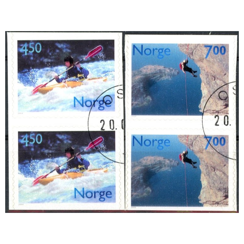 Norge. 2001. Aktiv fritid i 2 parstykker AFA nr. 1374Co-75Cn **  stemplet postfrisk FDC