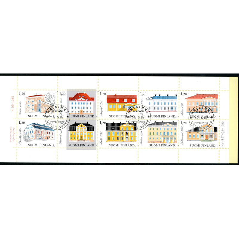 Finland. 1982. Herregårde, sammentryk. AFA nr. 909-18 **   , postfrisk stemplet FDC