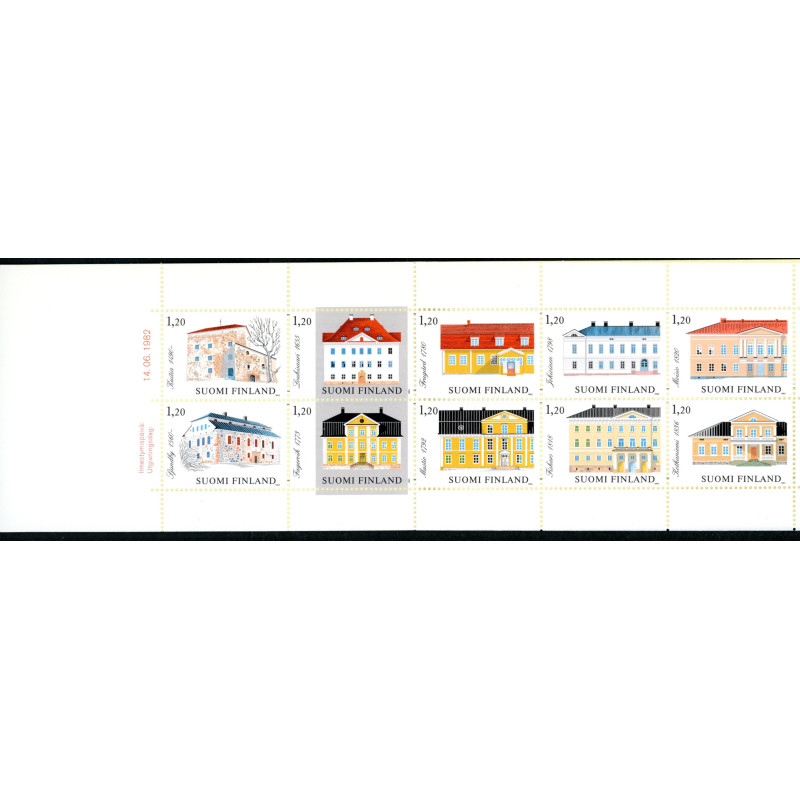 Finland. 1982. Herregårde, sammentryk. AFA nr. 909-18 **   , postfrisk stemplet FDC