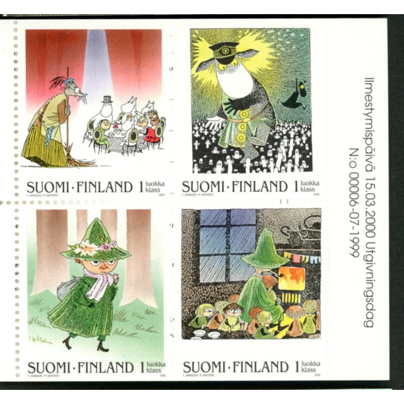 Finland. 2000. Mumitroldene, sammentryk. AFA nr. 1509-12 **  , postfrisk stemplet