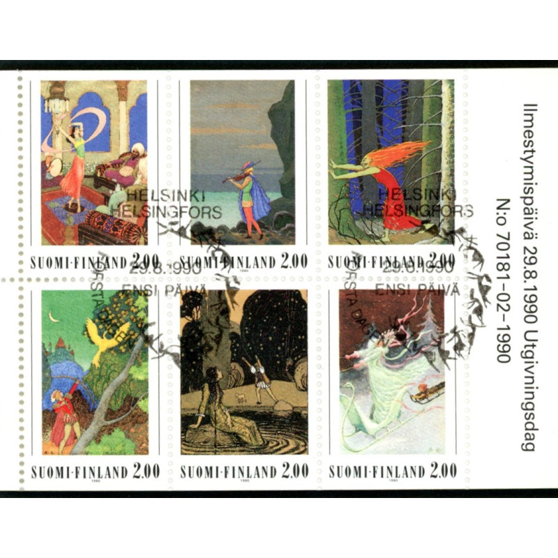 Finland. 1990. Rudolf Koivus, hæfte. AFA nr. 1104-09 **        , postfrisk stemplet FDC