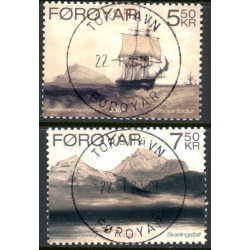 Færøerne 2007. 5,50-7,50 Kr. Gamle Litografier "La Recherche" AFA nr. 588-9 postfrisk stemplet