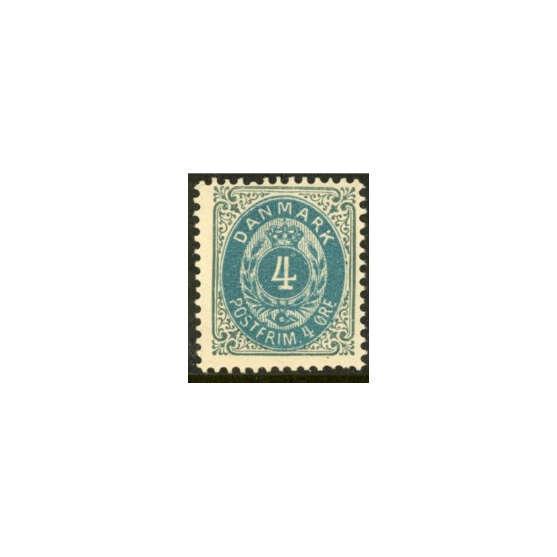 1902-03. To-farvede 4 øre AFA nr. 23C, postfrisk Ubrugt stemplet