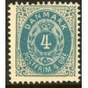 1902-03. To-farvede 4 øre AFA nr. 23C, postfrisk Ubrugt stemplet