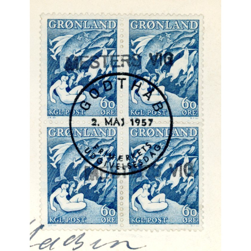1956. Havets Moder. FDC stemplet MESTERS VIG MED AFA nr. 39