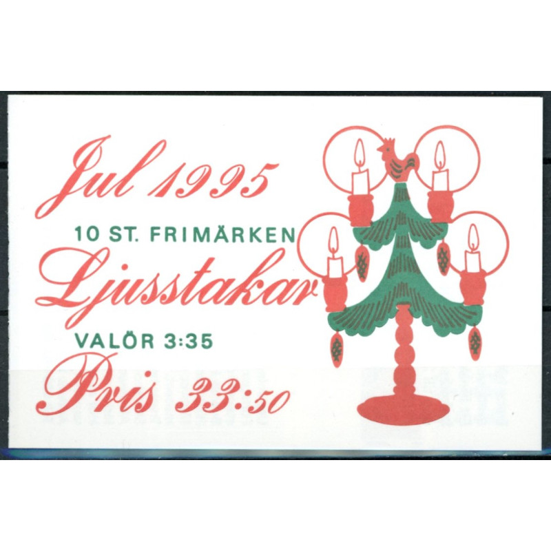 Sverige 1995. Julefrimærker, AFA 1845-8, postfrisk stemplet  hæfte FDC