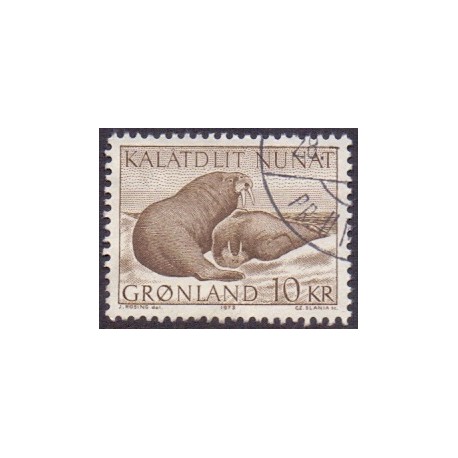 1973. 10 kr. Hvalrosser (Cz. Slania) AFA. nr. 83 stemplet
