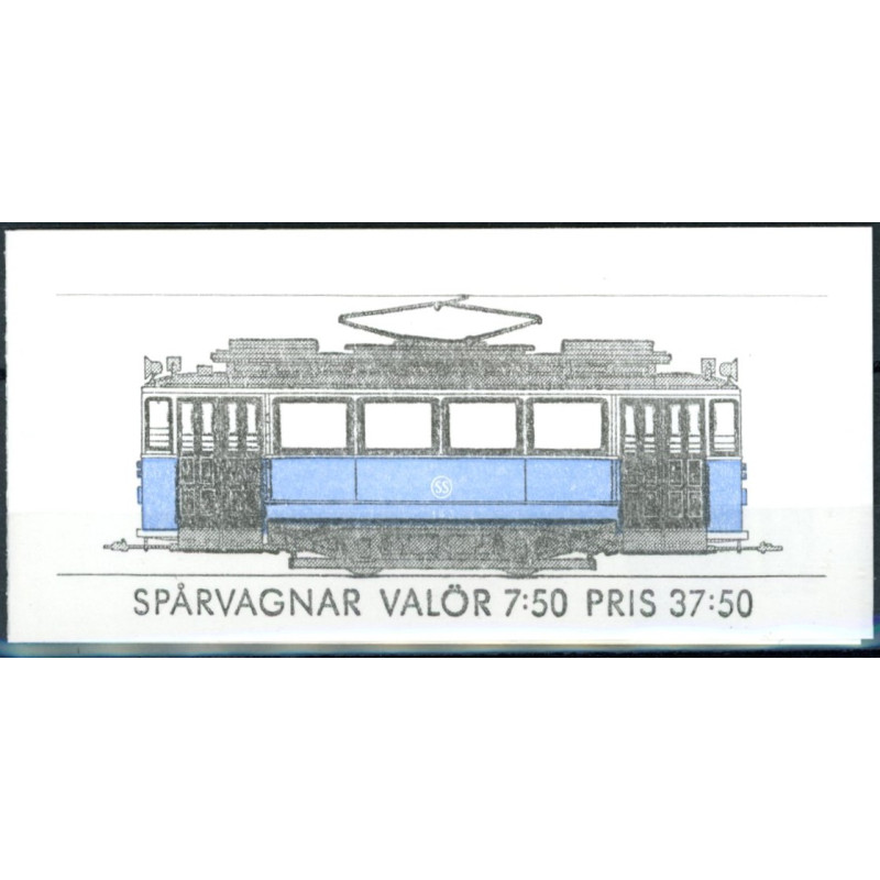 Sverige 1995. Sporvogne, AFA 1817-21, postfrisk stemplet  hæfte FDC