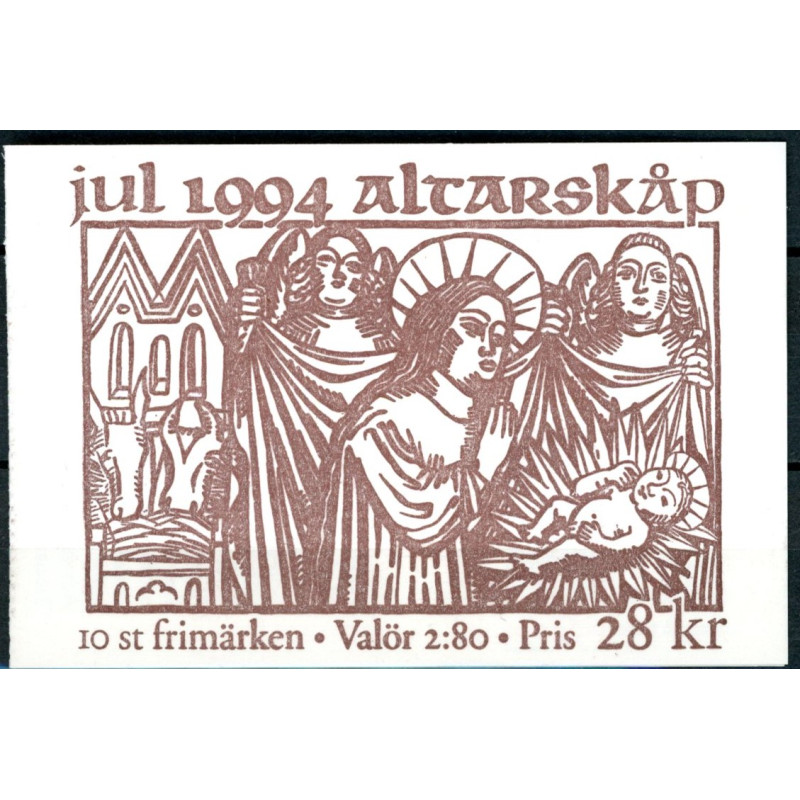 Sverige. 1994. Julefrimærker. AFA nr. 1785-86 postfrisk parstykke  Stemplet hæfte FDC parstykkke SWEDEN **/o