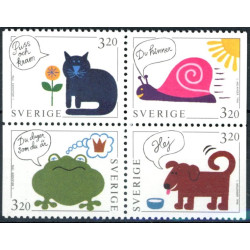 Sverige. 1994. Brevhilsner. AFA nr. 1764-67 postfrisk sammentryk Stemplet hæfte FDC parstykkke SWEDEN **/o