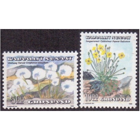 1989. 5 og 10 Kr. Blomster I. AFA nr. 197-8 postfrisk