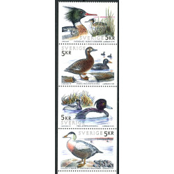 Sverige. 1993. Svømmefugle. AFA nr. 1717-20 postfrisk sammentryk Stemplet hæfte FDC parstykkke SWEDEN **/o