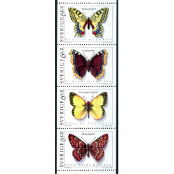 Sverige. 1993. Sommerfugle. AFA nr. 1706-09 postfriske sammentryk Stemplet hæfte FDC parstykkke SWEDEN **/o