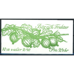 Sverige. 1993. Bær og frugter. AFA nr. 1700-01 postfrisk hæfte  Stemplet hæfte FDC parstykkke SWEDEN **/o
