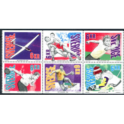 Sverige. 1993 Sportsmesterskaber. AFA nr. 1693-98 postfrisk sammentryk Stemplet hæfte FDC parstykkke SWEDEN **/o