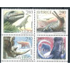 Sverige. 1992. Forhistoriske dyr. AFA nr. 1676-79 postfrisk sammentryk Stemplet hæfte FDC parstykkke SWEDEN **/o