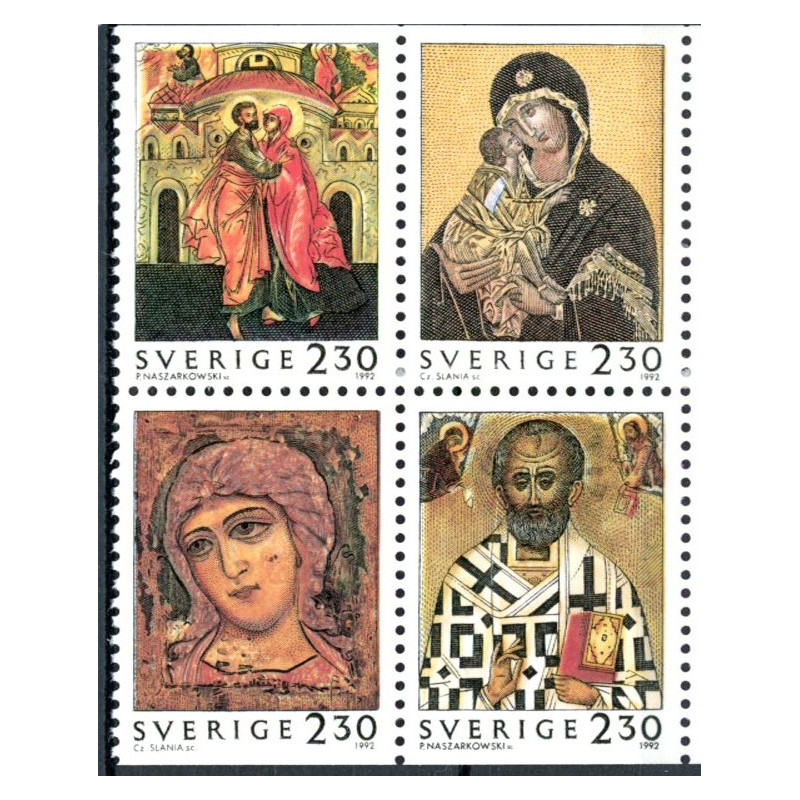 Sverige. 1992. Julefrimærker. AFA nr. 1680-83 postfrisk sammentryk Stemplet hæfte FDC parstykkke SWEDEN **/o