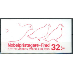 Sverige. 1991. Nobel fredspris. AFA nr. 1627-30  postfrisk 4-stribe Stemplet hæfte FDC parstykkke SWEDEN **/o