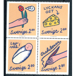 Sverige. 1992. Brevhilsner. AFA nr. 1658-61 postfrisk sammentryk Stemplet hæfte FDC parstykkke SWEDEN **/o