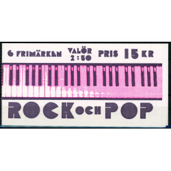 Sverige. 1991. Rock og pop. AFA nr. 1624-26  postfrisk miniark Stemplet hæfte FDC parstykkke SWEDEN **/o