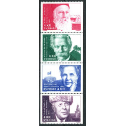 Sverige. 1991. Nobel fredspris. AFA nr. 1627-30  postfrisk 4-stribe Stemplet hæfte FDC parstykkke SWEDEN **/o