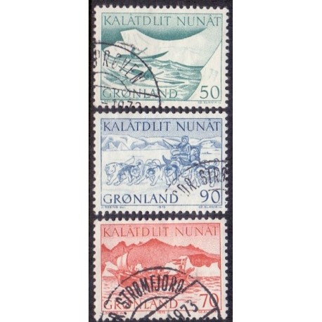 1971-72. Postbefordring, gennem tiderne (Cz. Slania) AFA. nr. 79, 80, 82 stemplet