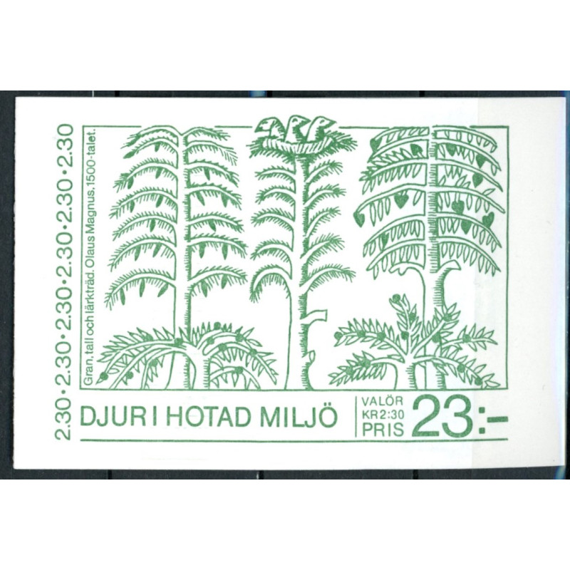 Sverige. 1989. Den truede faune. AFA nr. 1484-89 postfrisk Stemplet hæfte FDC parstykkke SWEDEN **/o