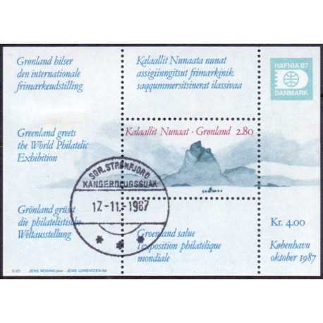 1987. Hafnia 87 blok II,  AFA nr. 178 stemplet