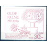 Sverige. 1986. Oluf Palme mindeudgave. AFA nr. 1368-69 postfrisk parstykke Stemplet hæfte FDC parstykkke SWEDEN **/o