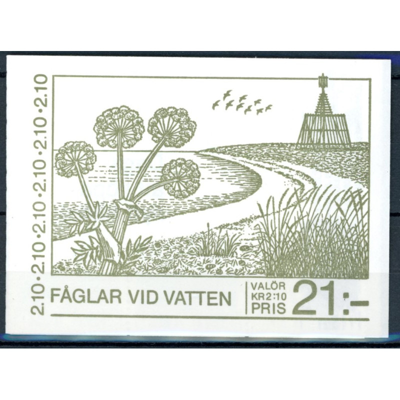 Sverige. 1986. Fugle ved havet. AFA nr. 1360-61 postfrisk hæfte Stemplet hæfte FDC parstykkke SWEDEN **/o