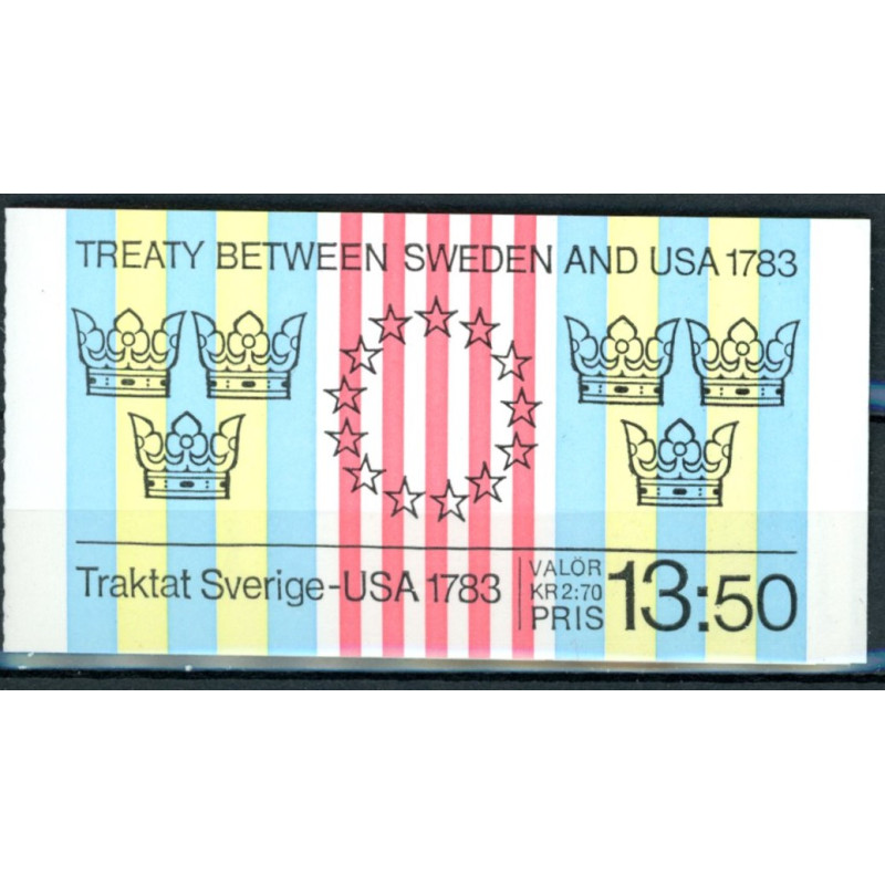 Sverige. 1983. Sverige-USA traktat, AFA nr. 1228 postfrisk  stemplet  hæfte FDC parstykkke