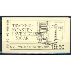 Sverige. 1983. Bogtrykkerkunstens indførelse, AFA nr. 1221-25 postfrisk stemplet  hæfte FDC parstykkke