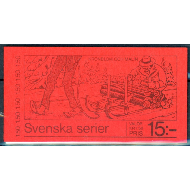 Sverige. 1980. Tegneserier. AFA nr. 1124, postfrisk hæfte stemplet  hæfte FDC parstykkke