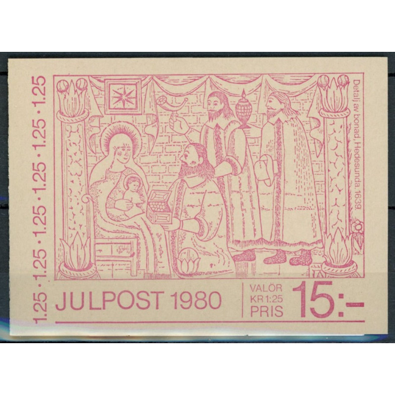 Sverige. 1980. Julefrimærker. AFA nr. 1137 Co/Cn,  postfrisk parstykke  stemplet  hæfte FDC parstykkke