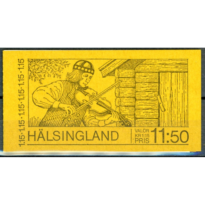 Sverige. 1980. Turistudgave Hälsingland. AFA nr. 1112-16 postfrisk sammentryk stemplet  hæfte FDC parstykkke
