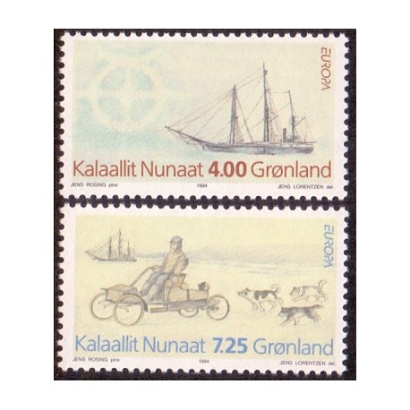 1994. 4,00-7,25 kr. Europamærke, CEPT. AFA nr. 249-50 postfrisk stemplet