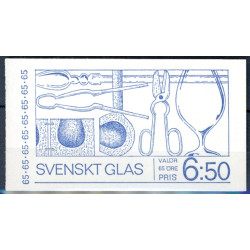 Sverige. 1972. Glaskunst i hæfte/blok, AFA nr. 753-57 **     postfrisk stemplet FDC st,