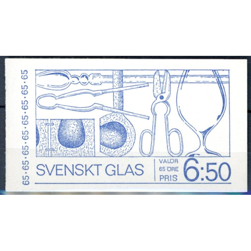 Sverige. 1972. Glaskunst i hæfte/blok, AFA nr. 753-57 **     postfrisk stemplet FDC st,