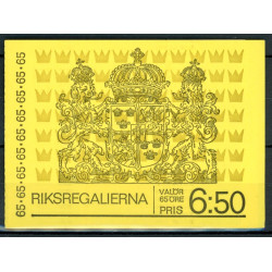 Sverige. 1971. Rigsregalier, i hæfte/blok. AFA nr. 729Co-733Cn **       postfrisk stemplet FDC st,
